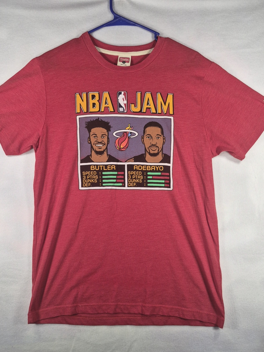 Homage Miami Heat Jimmy Butler & Bam Adebayo NBA Jam Tri-Blend T-Shirt